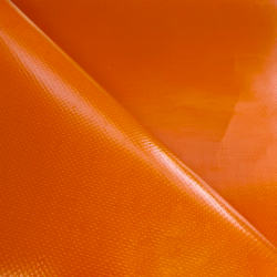 Тентовый материал ПВХ 450 гр/м2, Оранжевый (Ширина 160см), на отрез  в Новошахтинске, 450 г/м2, 699 руб