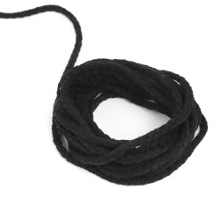 Шнур для одежды тип 2, цвет Чёрный (плетено-вязаный/полиэфир)  в Новошахтинске